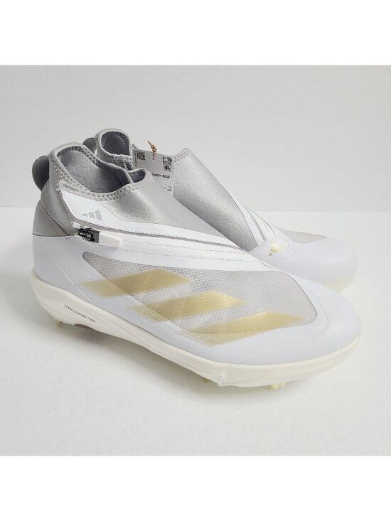 NEW Adidas Adizero Impact+ BSB Baseball Cleats IF8483 Size 8 White Gray